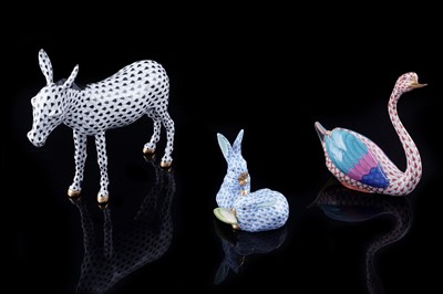 Lot 383 - Four Herend porcelain figures