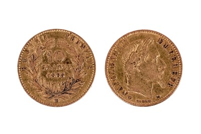 Lot 417 - A Napoleon III 10 Francs 1863 gold coin