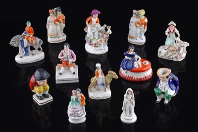 Lot 261 - Twelve small Staffordshire figures