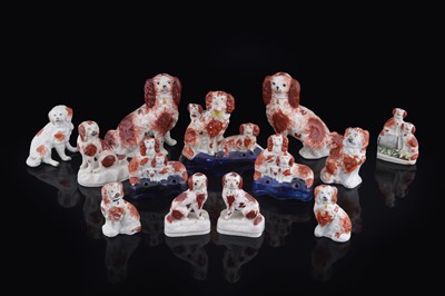 Lot 268 - A collection of Staffordshire spaniels