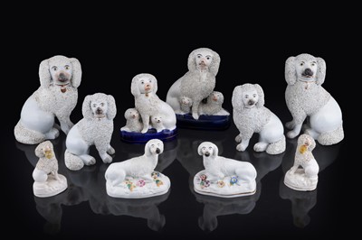 Lot 269 - Five pairs of Staffordshire dogs