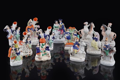 Lot 270 - Thirteen Staffordshire figures