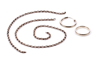 Lot 609 - Gold jewellery, including a 9ct gold wedding band