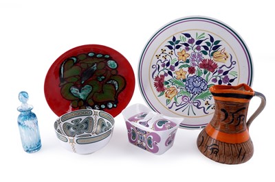 Lot 326 - A selection of 20th Century ceramics; and a studio glass scent bottle