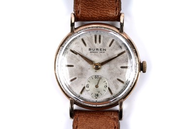 Lot 623 - A 9ct gold cased Buren "Grand Prix" wristwatch