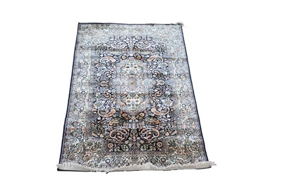 Lot 101 - A late 20th Century silk Kerman prayer mat