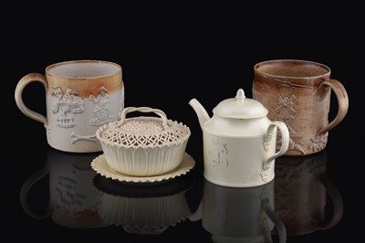 Lot 304 - A Leeds Pottery creamware dish; and other items