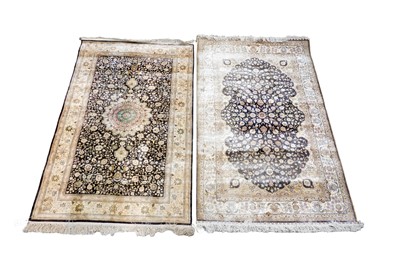 Lot 112 - Two Persian silk rugs