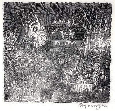 Lot 757 - Roy Morgan - Forest feast | wood engraving