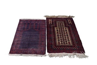 Lot 117 - Two early 20th Century hand-knotted Turkish prayer mats