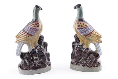 Lot 287 - A pair of Staffordshire flatback figures