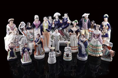 Lot 272 - A collection of Staffordshire figures