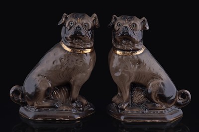 Lot 221 - A pair of Staffordshire pugs