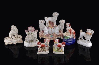 Lot 284 - Staffordshire dogs and sheep