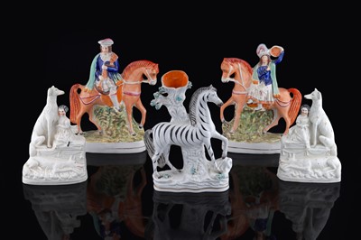 Lot 285 - Five Staffordshire figures