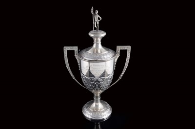 Lot 430 - An Edwardian silver plated twin handled trophy