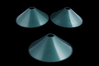 Lot 184 - A group of three mid-20th Century enamelled conical lightshades