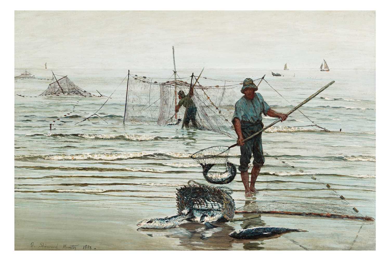 Lot 94 - George Sherwood Hunter - Emptying the nets | oil