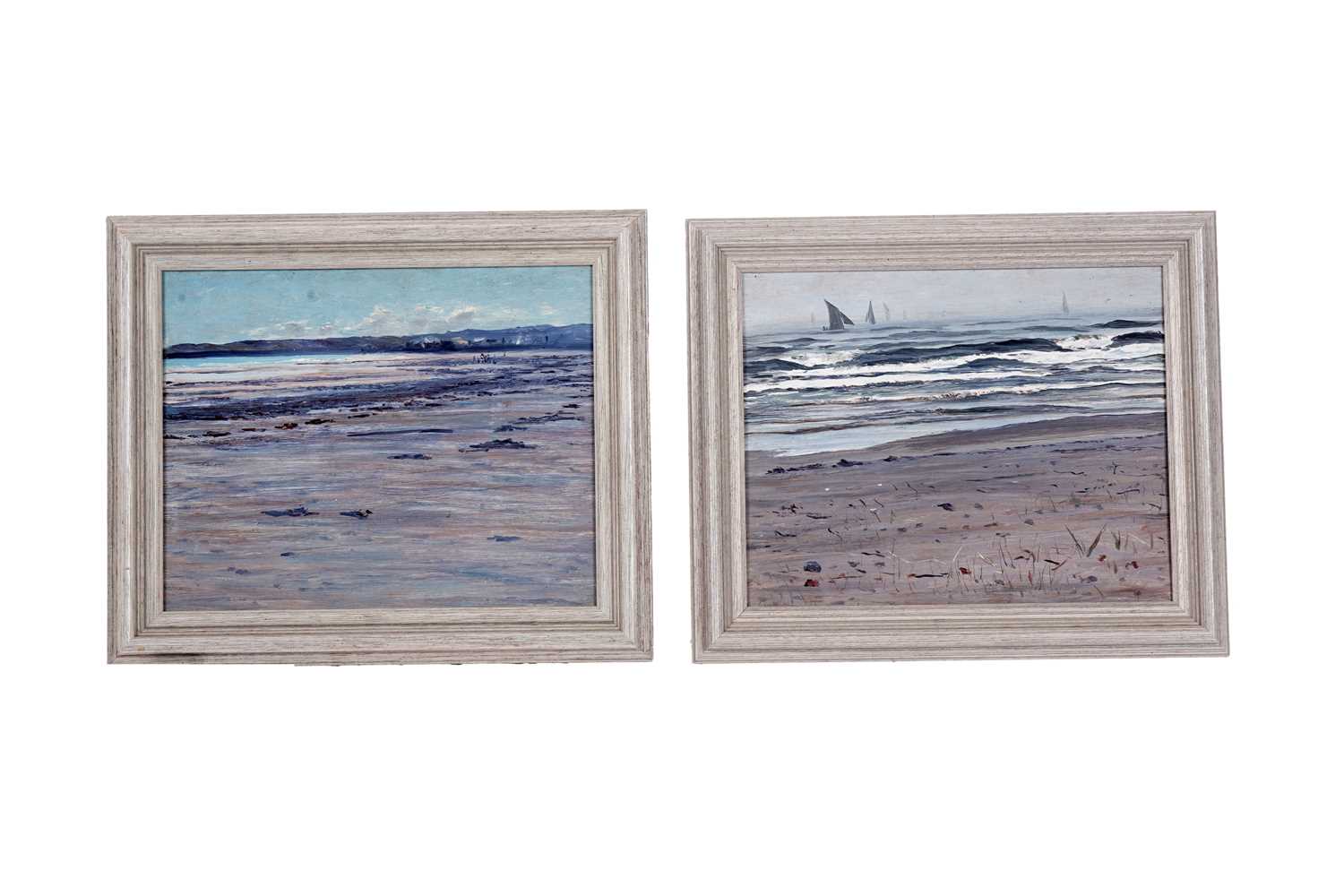 Lot 42 - George Sherwood Hunter - Two beach scenes | oil