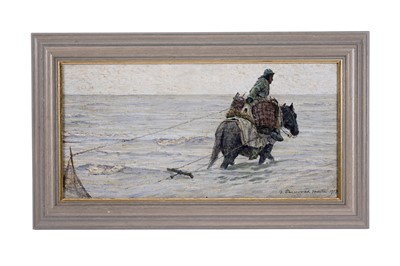 Lot 9 - George Sherwood Hunter - Shrimp fishing on horseback | oil