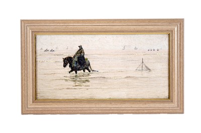 Lot 90 - George Sherwood Hunter - Shrimp fishing on horseback | oil