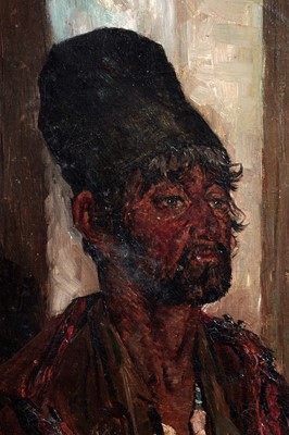 Lot 92 - George Sherwood Hunter - Portrait of a man in a fez | oil