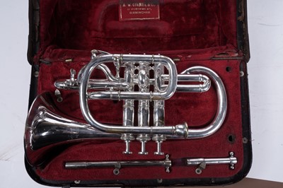 Lot 19 - A Millereau Bb/A cornet