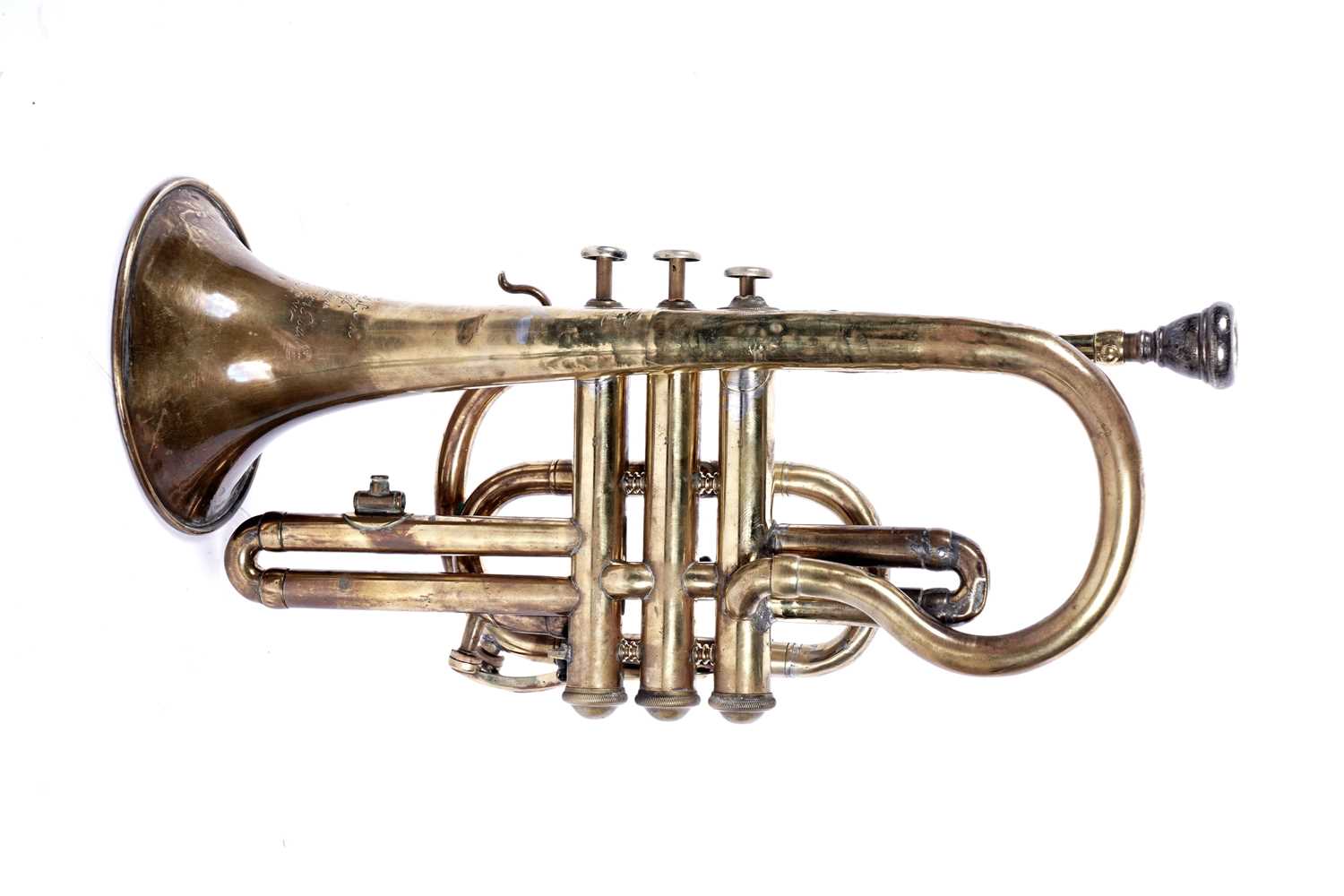 Lot 21 - A vintage brass cornet