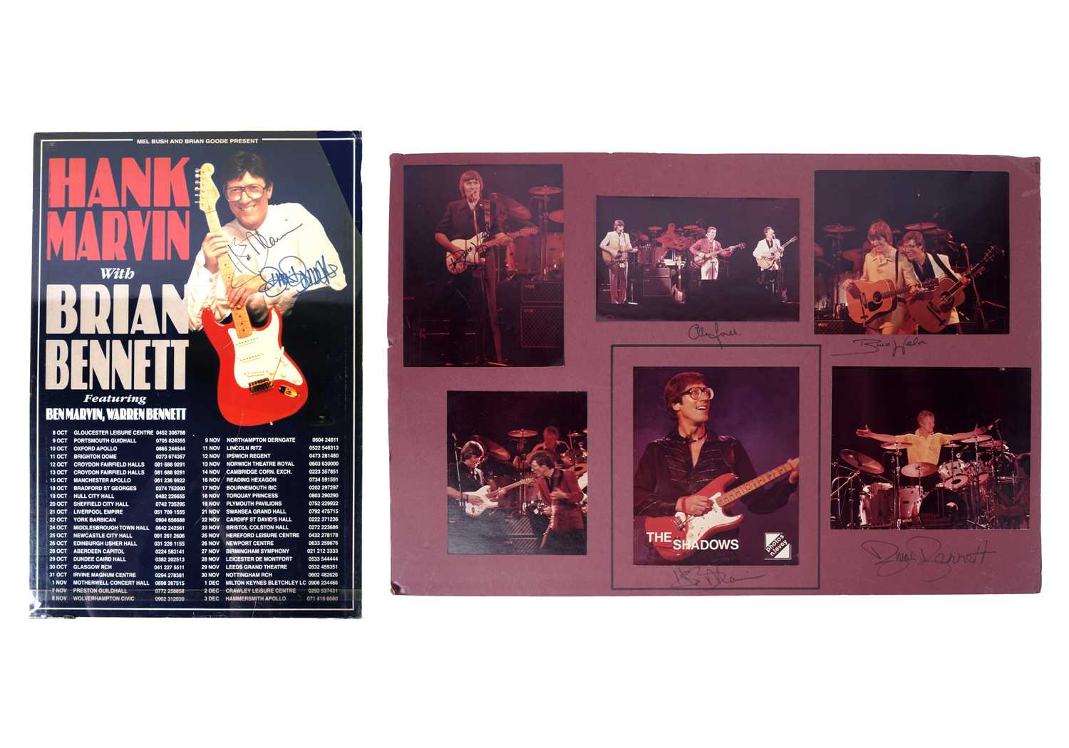 Lot 92 - Shadows signed posters and other Hank Marvin ephemera