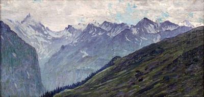 Lot 16 - George Sherwood Hunter - Mürren from Scheidegg, 6801ft | oil
