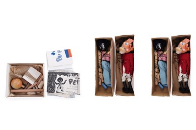 Lot 332 - Four Pelham Puppets; and a boxed Pelham Puppet Kit
