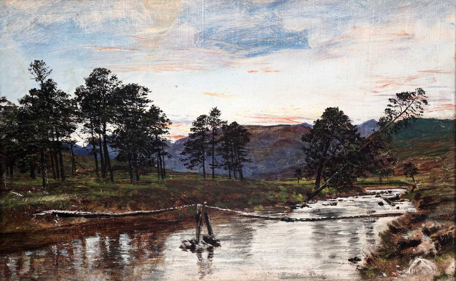 Lot 45 - George Sherwood Hunter - Scottish river scene | oil