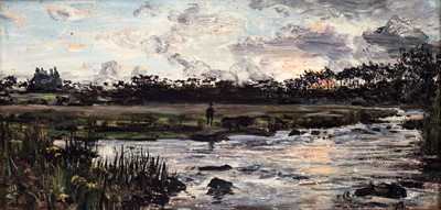 Lot 104 - George Sherwood Hunter - Fisherman on the Ythan | oil