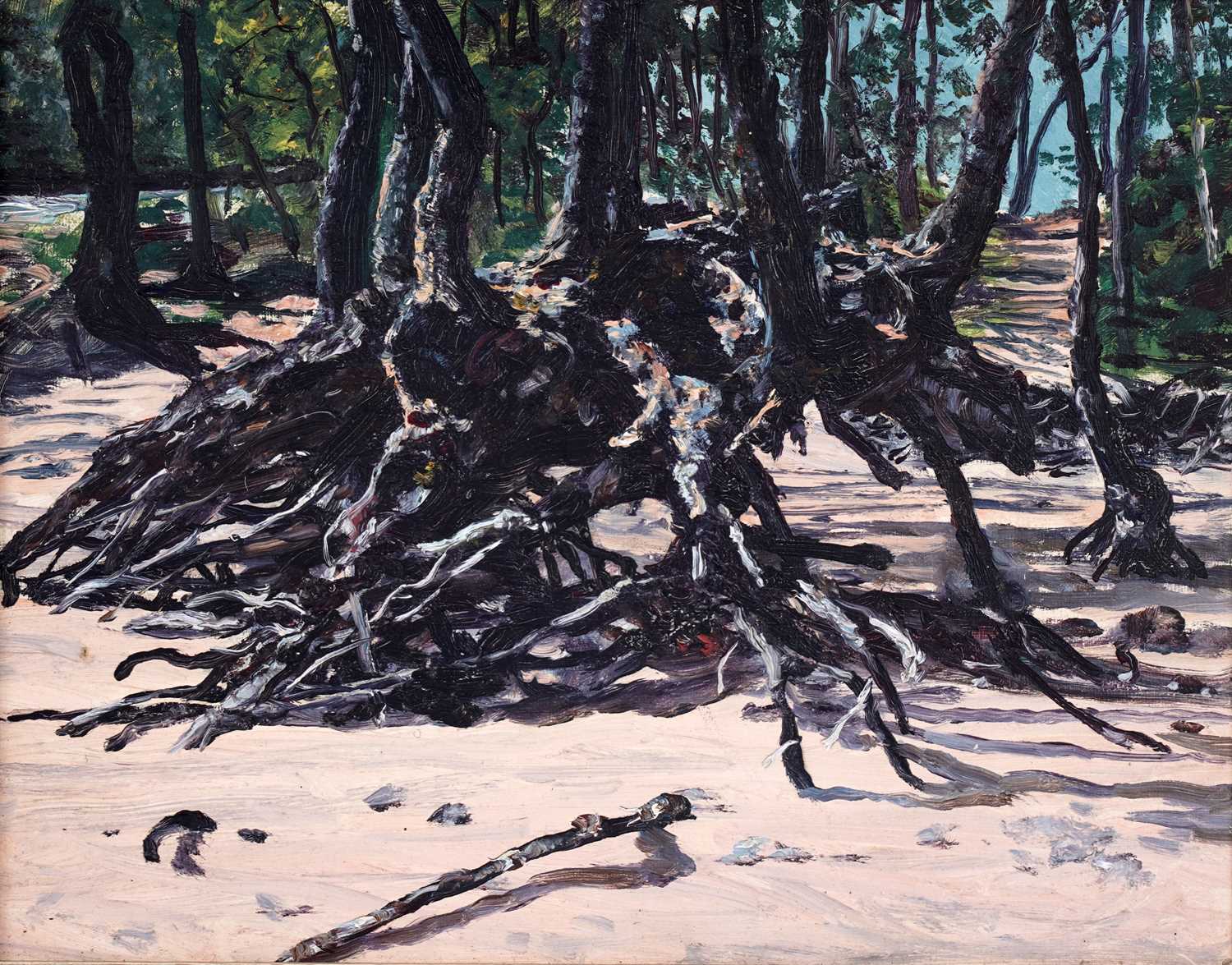 Lot 13 - George Sherwood Hunter - Roots on a beach | oil