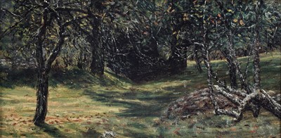 Lot 109 - George Sherwood Hunter - Porthaven, a woodland scene | oil