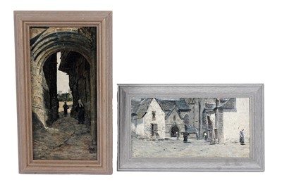 Lot 82 - George Sherwood Hunter - Two scenes with nuns in Quimperlé | oil