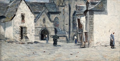 Lot 82 - George Sherwood Hunter - Two scenes with nuns in Quimperlé | oil