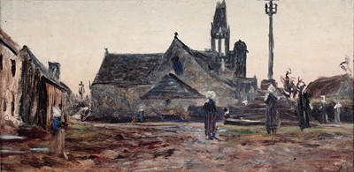 Lot 62 - George Sherwood Hunter - Nyon (?), A Nunnery courtyard | oil