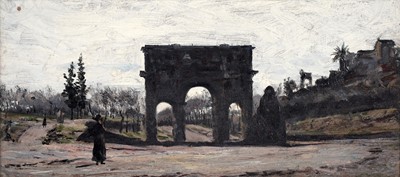 Lot 150 - George Sherwood Hunter - 1876 Roma, The arch of Constantine | oil