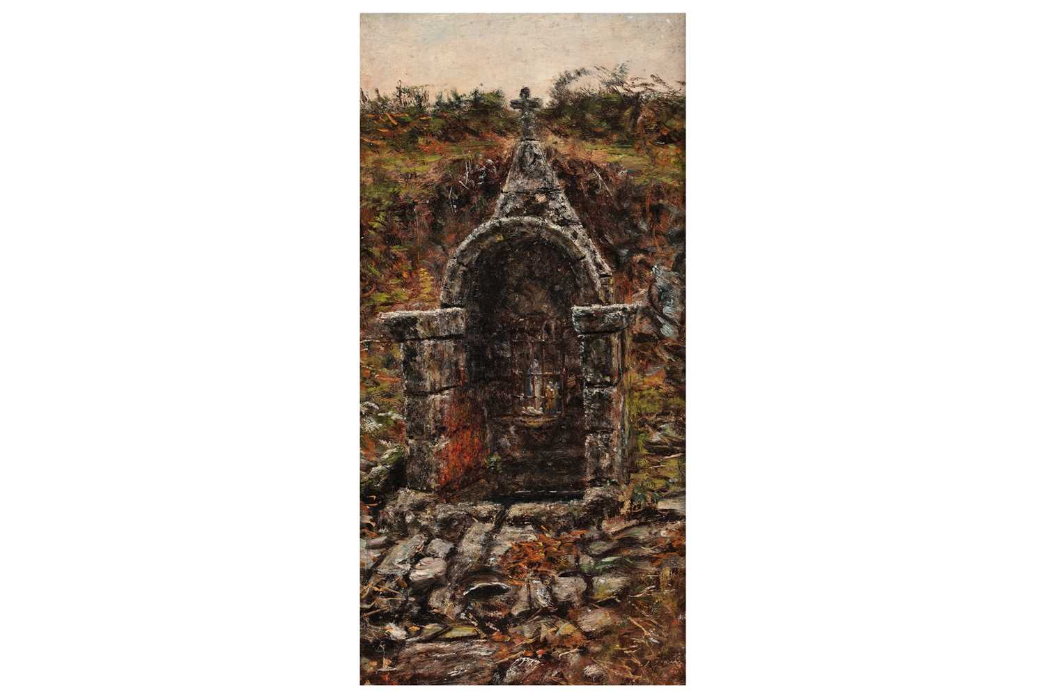 Lot 39 - George Sherwood Hunter - Porthaven, a shrine | oil