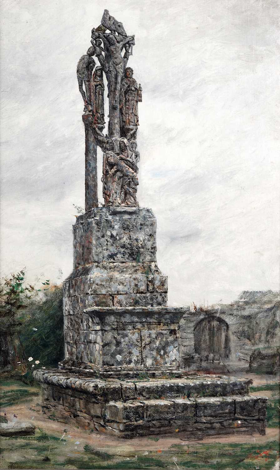 Lot 73 - George Sherwood Hunter - A stone crucifix | oil