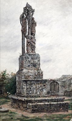 Lot 73 - George Sherwood Hunter - A stone crucifix | oil