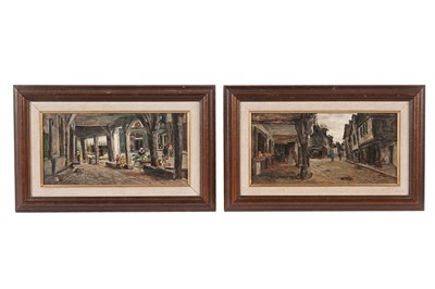 Lot 99 - George Sherwood Hunter - Vitre, a pair of French street scenes | oil