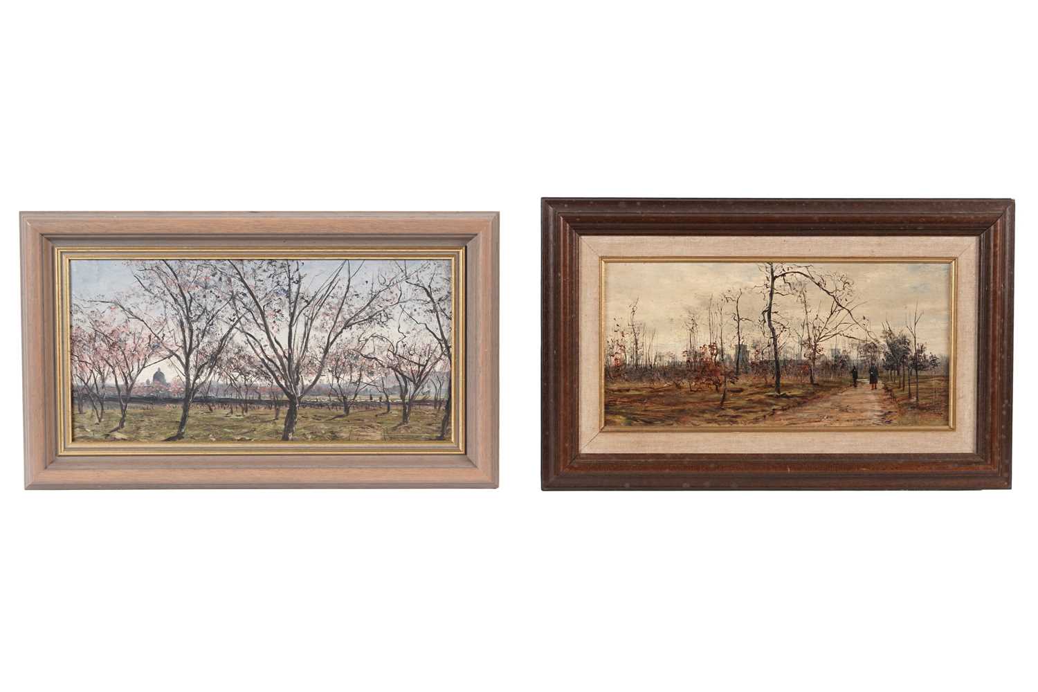 Lot 25 - George Sherwood Hunter - Two French scenes: Spring and Autumn | oil