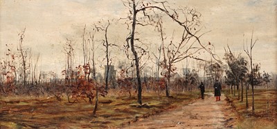 Lot 25 - George Sherwood Hunter - Two French scenes: Spring and Autumn | oil