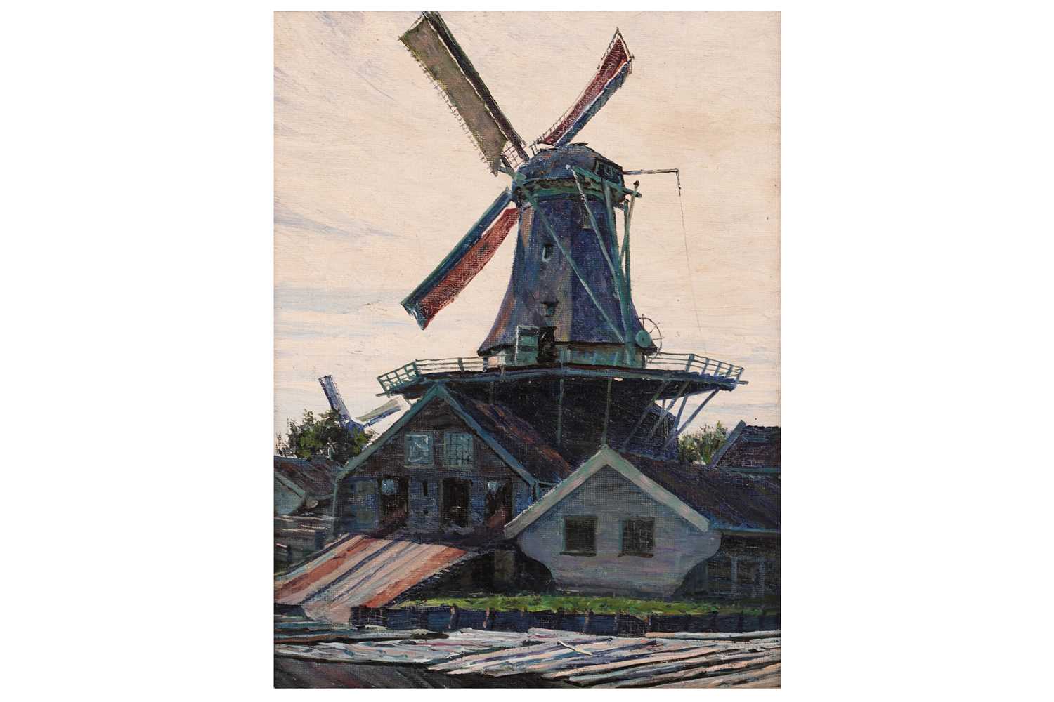 Lot 59 - George Sherwood Hunter - A Dutch windmill | oil