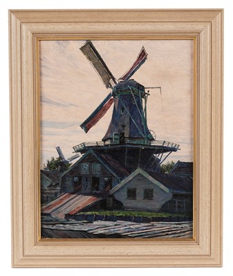 Lot 59 - George Sherwood Hunter - A Dutch windmill | oil