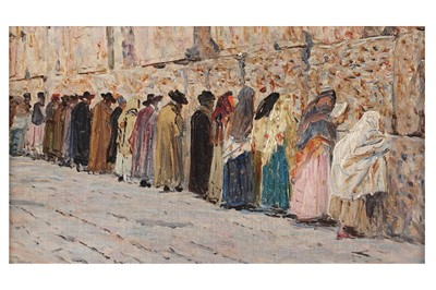 Lot 24 - George Sherwood Hunter - Waling Wall Jerusalem | oil