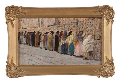 Lot 24 - George Sherwood Hunter - Waling Wall Jerusalem | oil