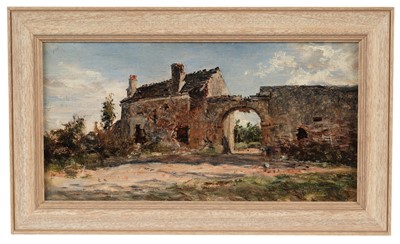 Lot 3 - George Sherwood Hunter - Outside Paris Effect of the War 1873 near Clamart | oil